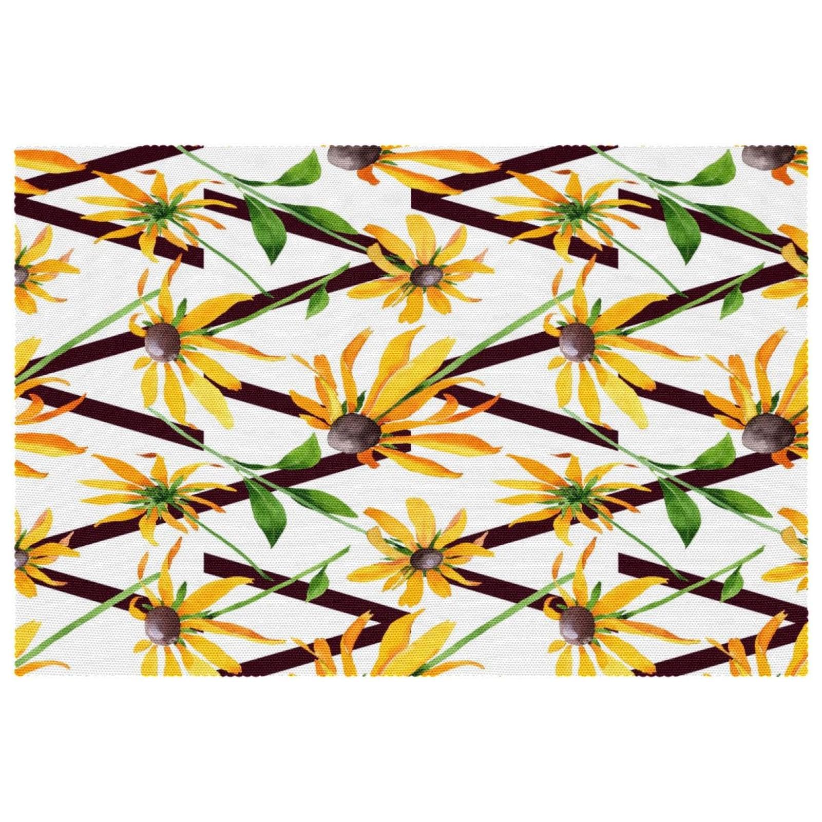 Sets de table antidérapants Rudbeckia Hirta 30x45cm résistants chaleur x6