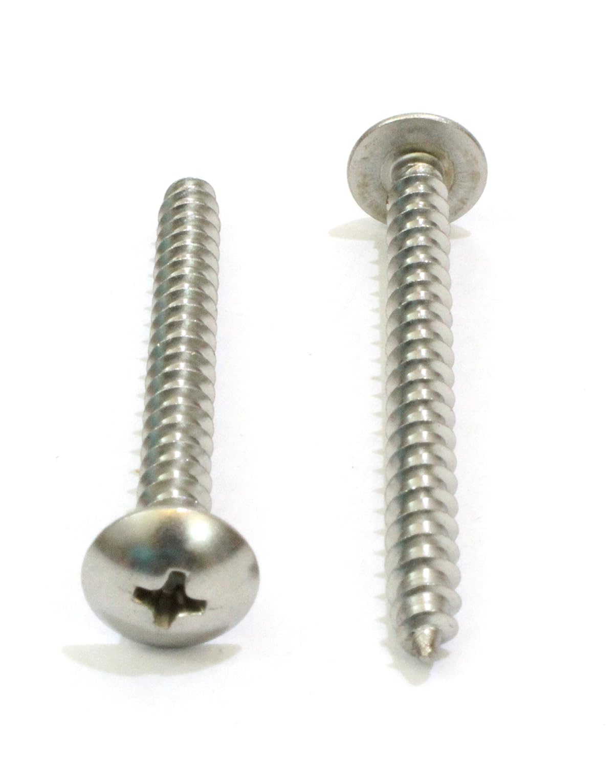 Bolt Dropper No. 10 x 1-1/2 inch Stainless Truss Head Phillips Wood Screw, (100 piece), 18-8 (304) Stainless Steel Sheet Metal Screws, Type A Point, Plain Finish, ssd Screws