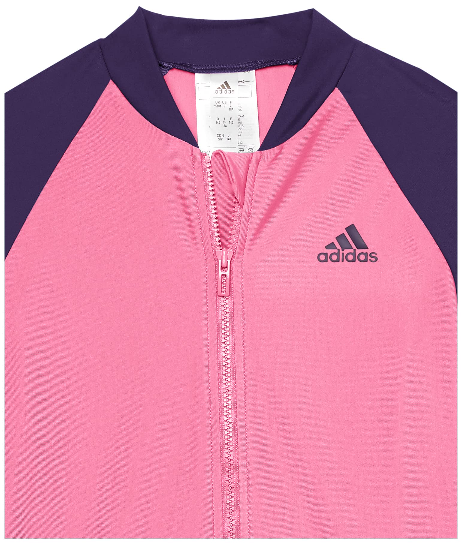 adidas Kids' Standard Long Sleeves Rashguard, Bliss Pink/Dark Purple, 5 Years