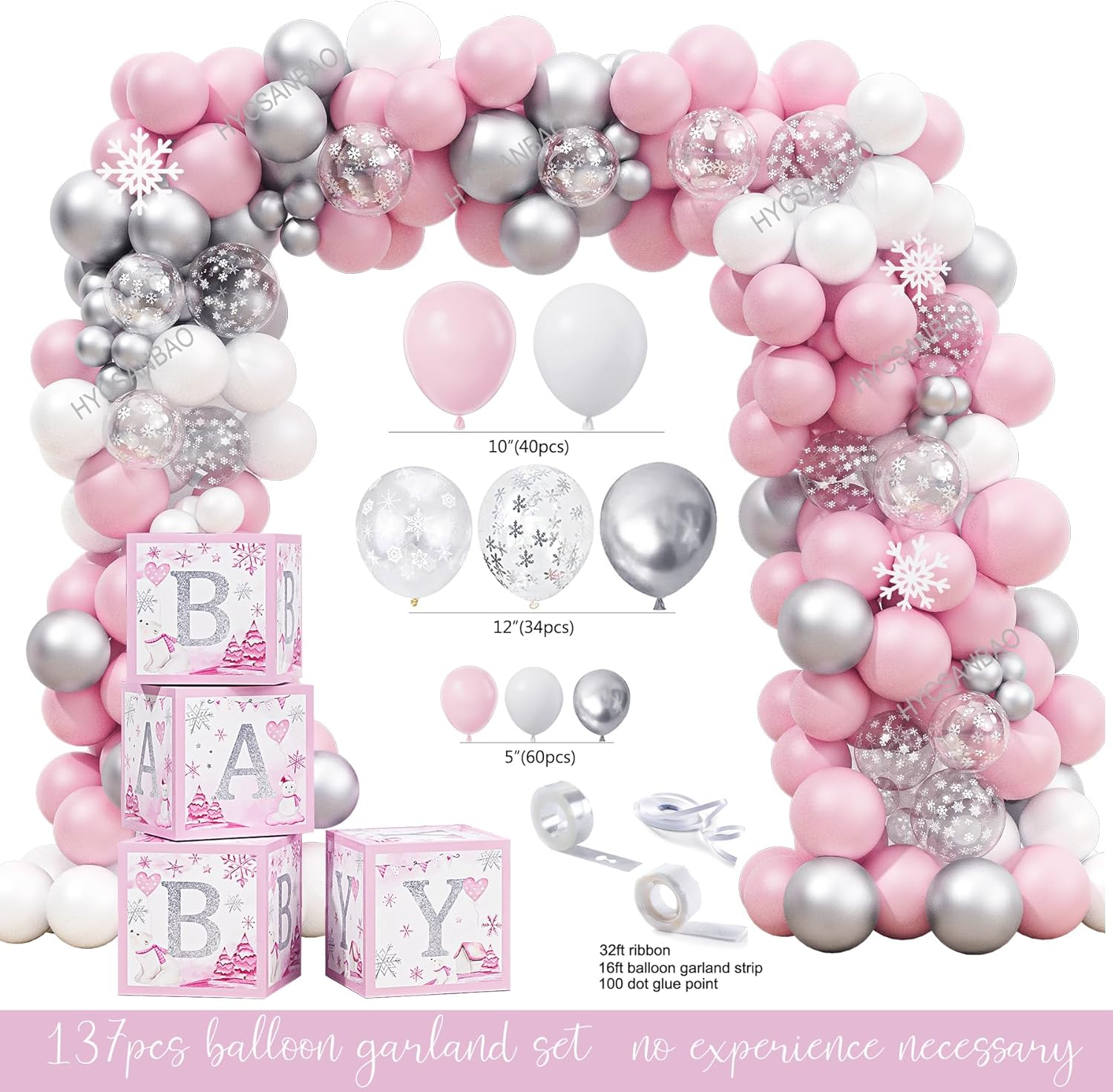 Little Snowflake Baby Shower Decorations Party Supplies, Pink A Little Snowflake is on The Way Baby Shower Decor, Baby Its Cold Outside BabyShower Decorations