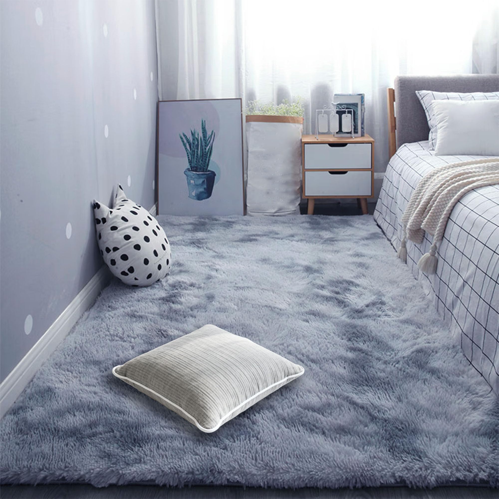 Tapis de salon antidérapant gris clair 80x220 pour sécuriser les sols glissants de la chambre
