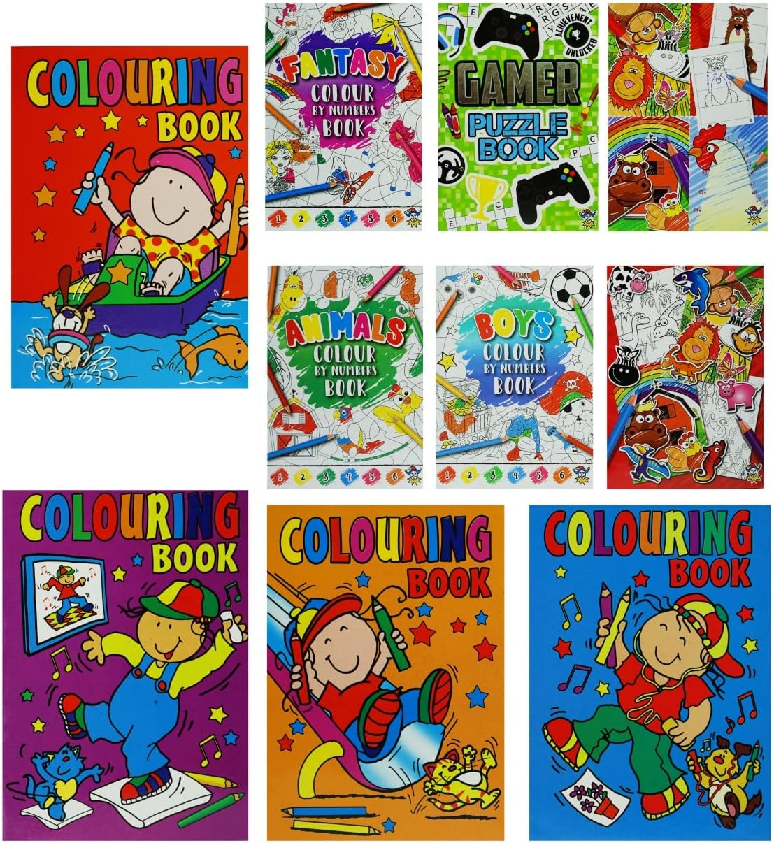 10 X A6 Colouring Books for Children, Mini Colouring Books for Party Bags, Kids Colouring Book for Girls and Boys Party Bag Fillers, Assorted