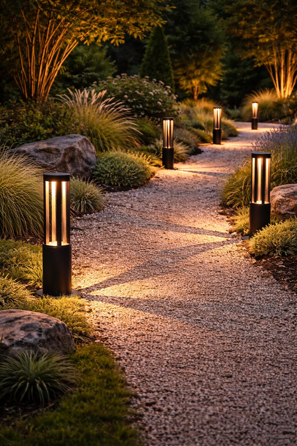 Lampioncino LED da Giardino 60 cm 12W 600LM Luce Calda 3000K IP65 Paletto Luminoso da Esterno in Alluminio per Vialetti Giardino Cortile Illuminazione Moderna Nero