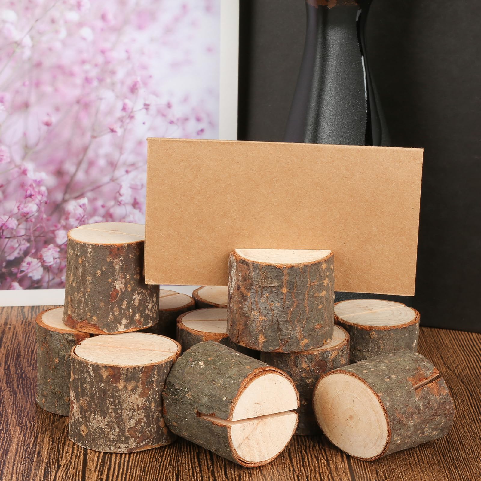 Set 48 Portacarte In Legno + 24 Cartigli Kraft – Segnaposto Per Matrimoni, Feste E Decorazioni - 4