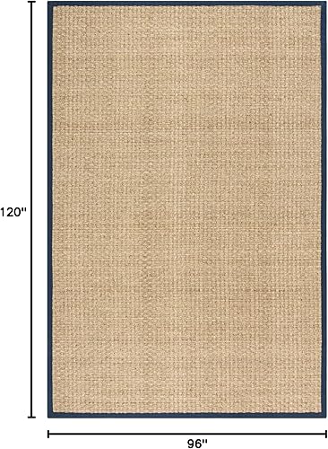 Miniatura 2 de Safavieh NF114A Natural Fiber Collection - Alfombra de fibras naturales de patrón trenzado, varios colores (5 x 8 pies), Fibras naturales, Natural