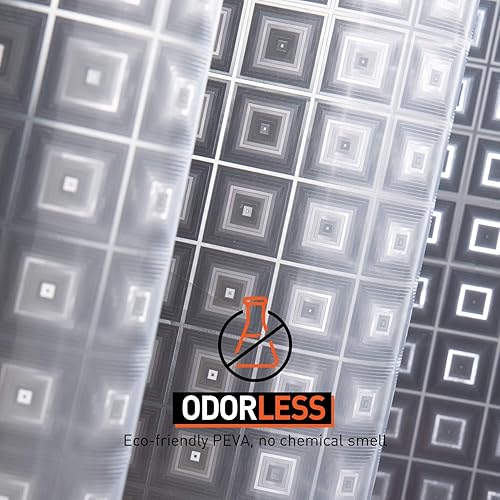 Miniatura 3 de Arcedo Cortina de ducha de plástico, forro de cortina de ducha transparente de EVA 8G con imanes, forro de ducha inodoro para duchas o bañeras,