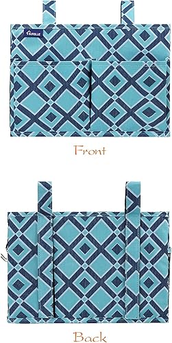 Miniatura 64 de Surblue - Organizador de cama colgante para mesita de noche, bolsa de almacenamiento, bolsillo para literas y camas de hospital, dormitorios Z-Zebra
