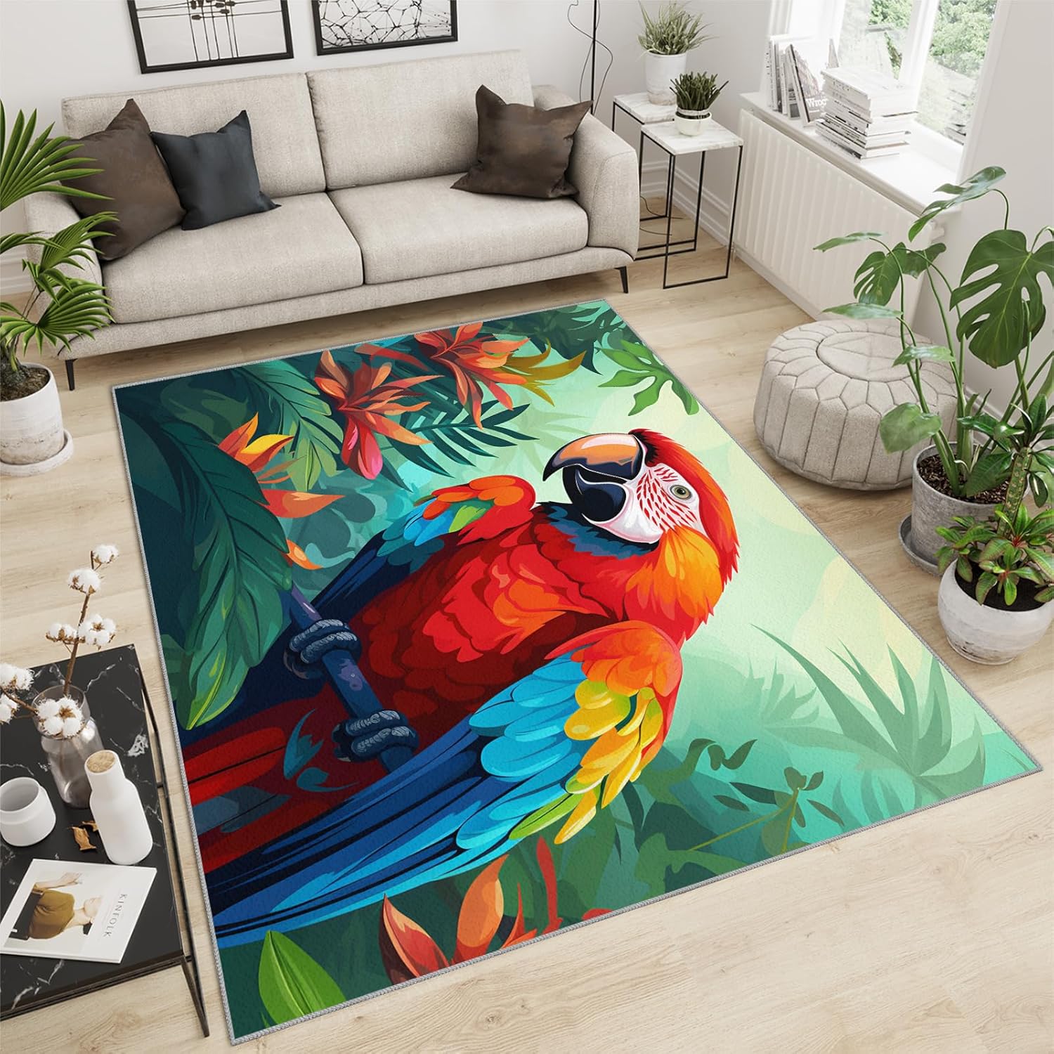 Modern Lion Rugs for Entryway, Lion Vintage Indoor Rugs 2x3, Animal Themed Area Rug, Lion Print Kitchen Rugs Non Slip Washable Rugs for Bedroom