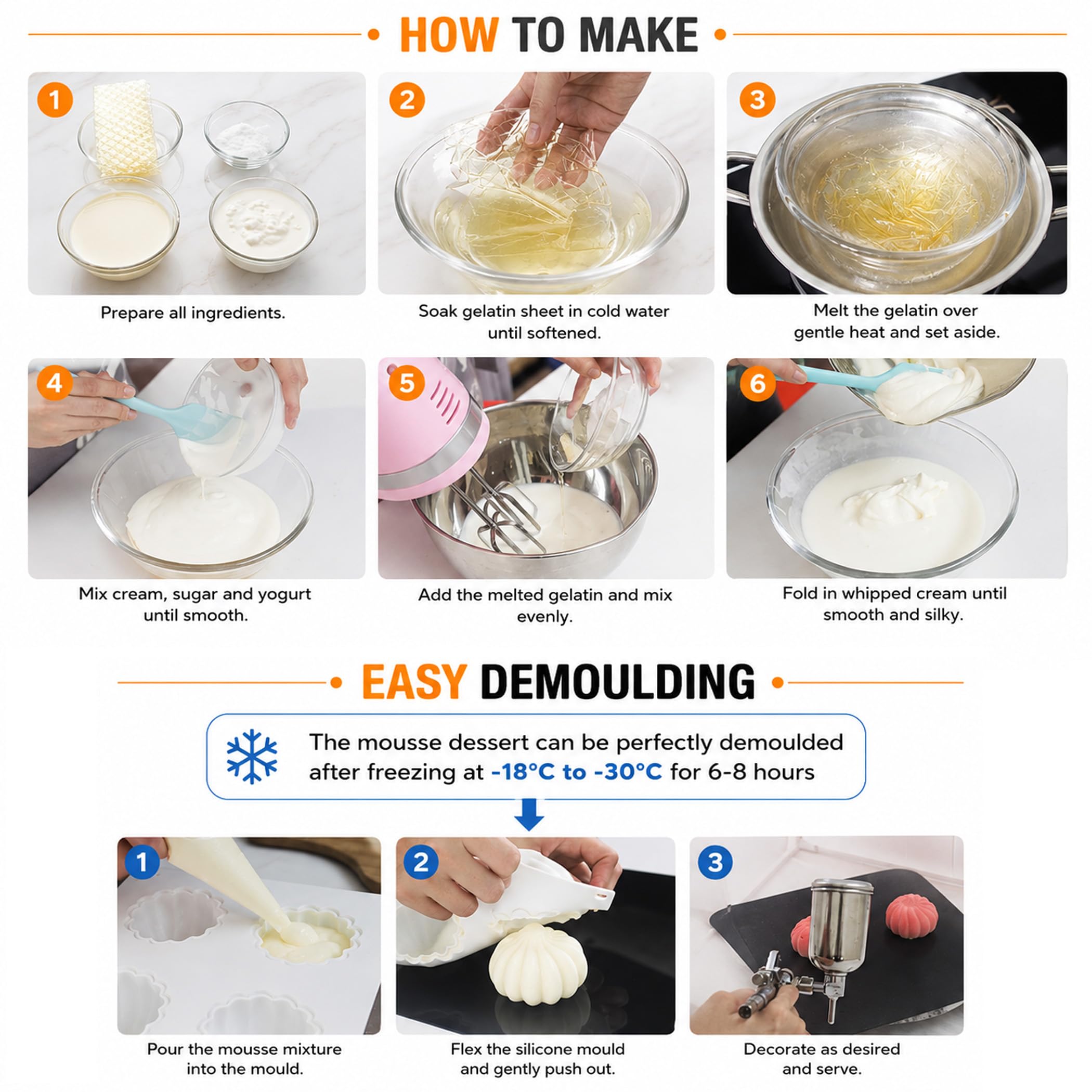 OCPO KITCHEN Silikonform Ei Kerzen, Ostereier-Silikonform zum Backen von Schokolade, Ostereiern, Mousse, Kuchen, Gelee, Käsekuchen, Eis, Dessert, Kuchendekorationsform (8 Mulden)