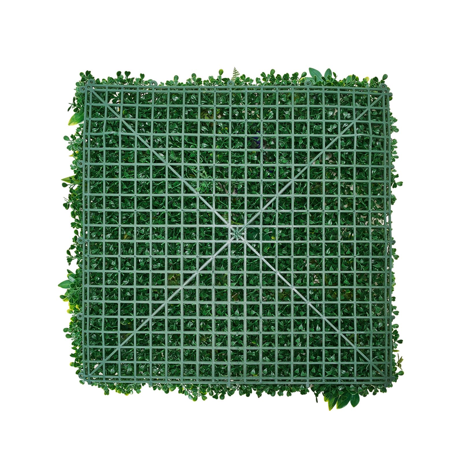 VEVOR Mur Végétal Artificiel 12 PCS Panneau Mural Décoratif Plante Artificielle 3D Emboîtable, 50x50 cm, pour Décoration Intérieure Extérieure, Couverture de Clôture en Lierre, Brise-vue Mural Jardin