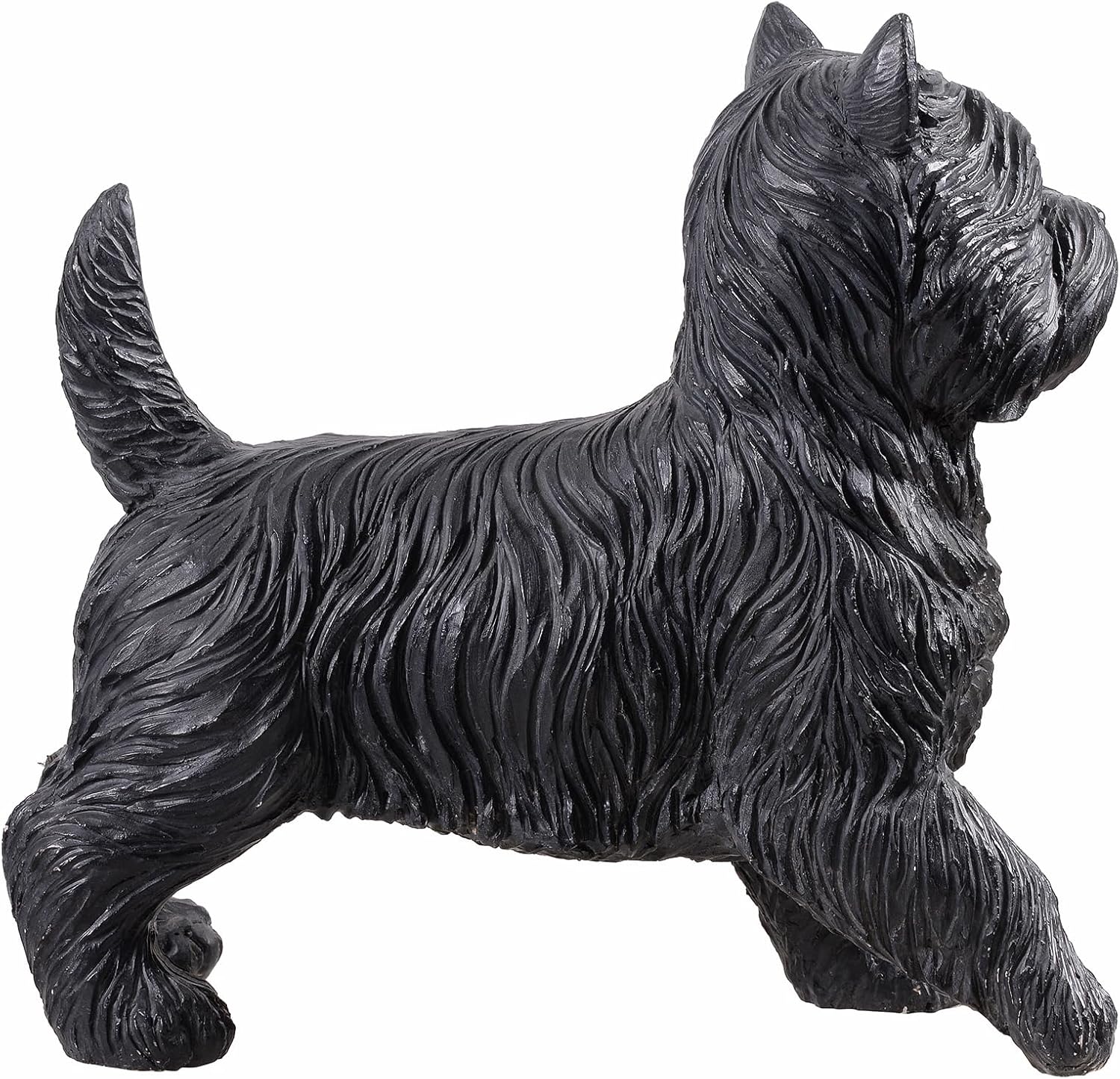 Hi-Line Gift Ltd. Cairn Terrier Statue Black Life Size Home Decor Garden Yard Statue