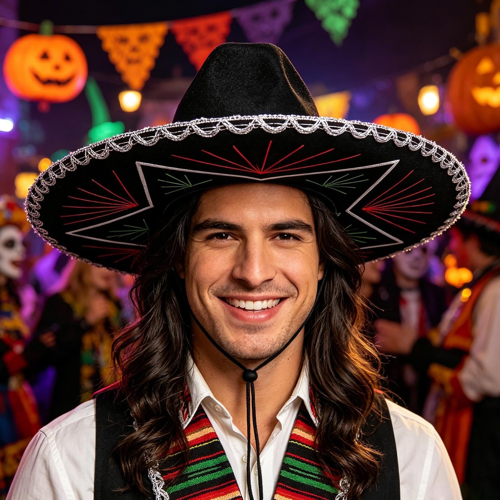 Sombrero Mexicano - Gorro de ala | Sombreros Mexicanos para espectáculos en escenario, carnaval, festival, fiesta