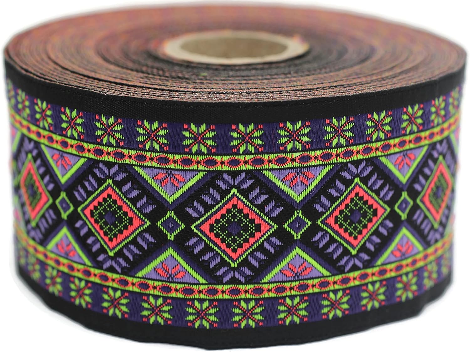 11 Yard Spool 3.93" Dark Blue Ethnic Geometric Jacquard Ribbon Woven Trim Embroidery Tape for Home Decor Clothing and Costume Design 100996