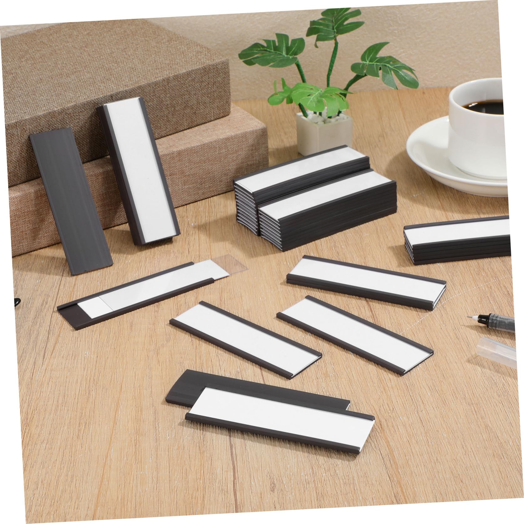 50 Pezzi Porta Etichette Magnetiche Clip in Carta e Magnete in Gomma, Supporto per Cartellini da Magazzino Design Magnetico per Scaffali e Uffici
