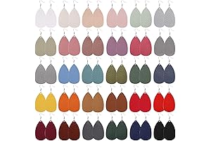 30 Pairs Leather Earrings Teardrop Double Sided