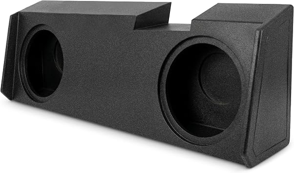 QPower Dual 10in Underseat Downfire Subwoofer Enclosure, QBomb Sub Box Compatible with Chevy Silverado Crew & Double Cab, GMC Sierra Crew & Double Cab 2019-2026