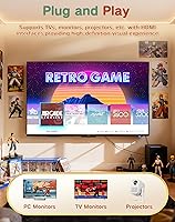 Vista 5 de Palo de juego retro Plug-and-Play para TV con HDMI 4K, más de 20,000 juegos clásicos y controladores inalámbricos duales (64 GB, negro)
