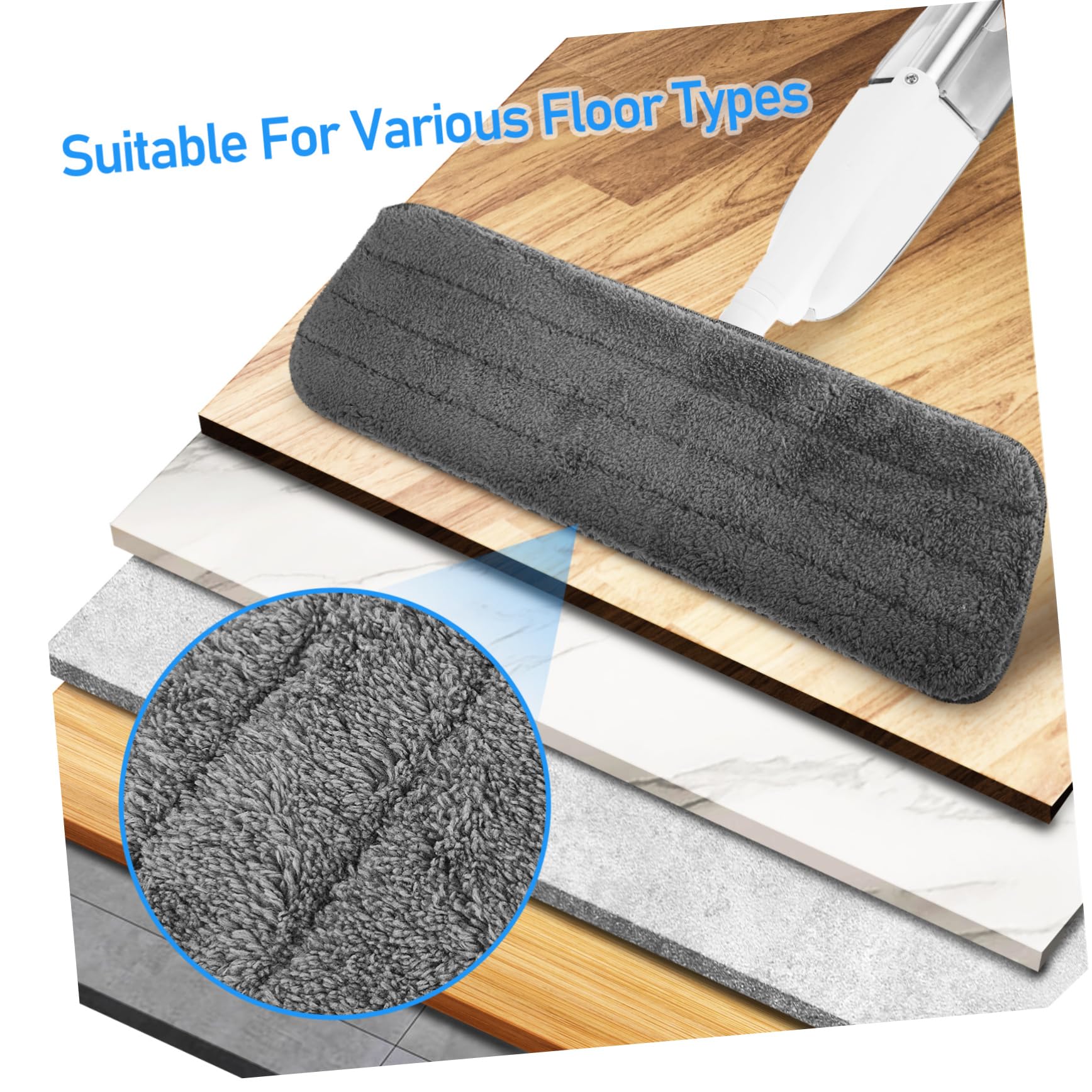 GOOHOCHY Wet Mop Ceramic Floor Cleaning Mop Mops for Floor Cleaning Spray Mop Pads Mop with Water Spray Mop Cleaner for Hard Floor Spray Floor Mop Ceramics Washable Pad Fiber to Rotate