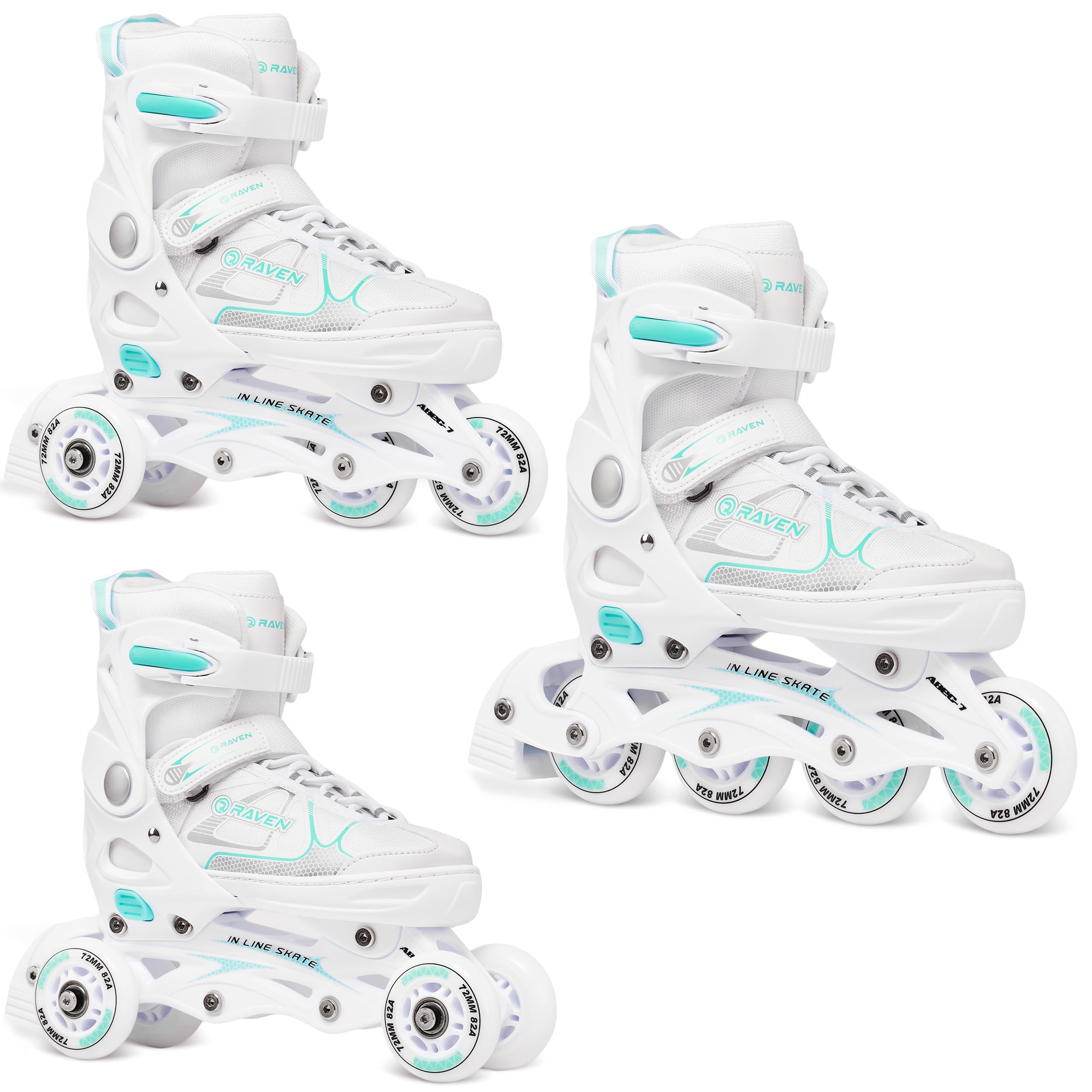 RAVEN 3in1 Inline Skates Triskates Rollschuhe Inliner für Kinder und Erwachsene verstellbar