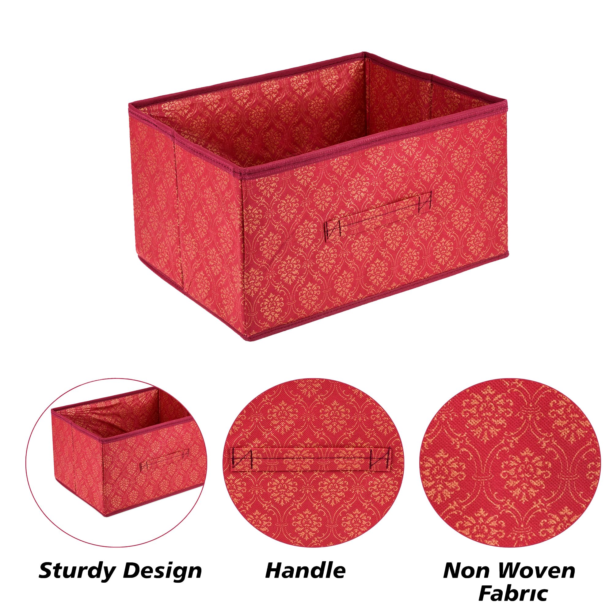 Kuber Industries Paquete de 4 cajones | Organizador de ropa plegable | Contenedor de almacenamiento para ropa | Organizador de armario para libros y juguetes | Caja de almacenamiento de armario con