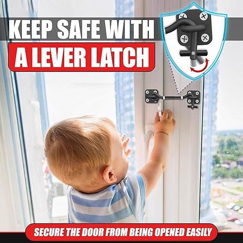 Miniatura 3 de Actualización ajustable Puerta de gancho de cabina de 6 a 10 pulgadas, soporte de 4 puntos de montaje resistente, pestillo de bloqueo de puerta de