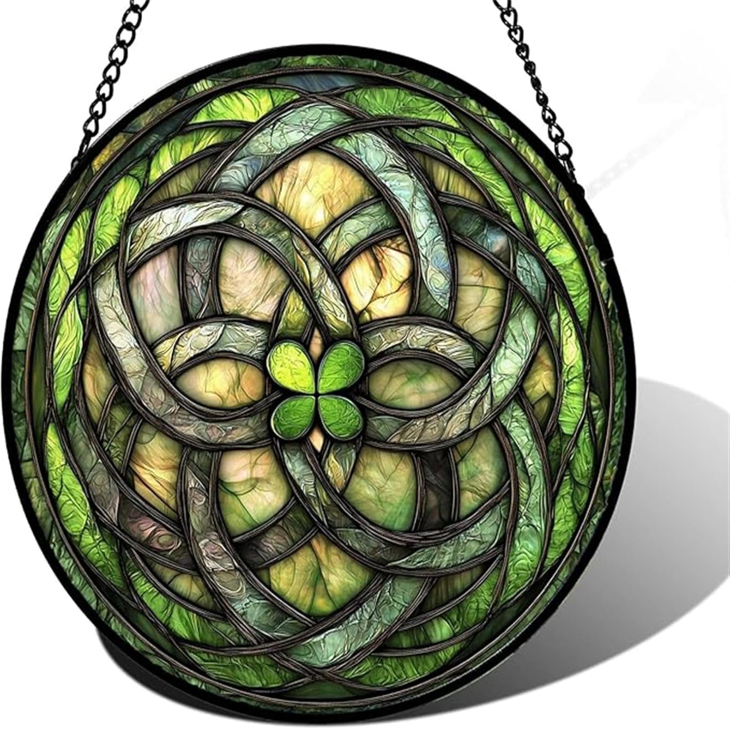 Stained Glass Window Hanging, Abstract Geometric Shapes Sun Catchers, Colorful Glass Panel Suncatcher Decor, New Glass Pendant Totem Sunlight Catcher Colored Glass Hanging /2588
