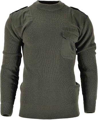 German Army Style Miltec Pullover OD Commando Jersey Olive Green Sweater Wool Blend