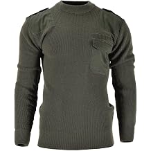 German Army Style Miltec Pullover OD Commando Jersey Olive Green Sweater Wool Blend