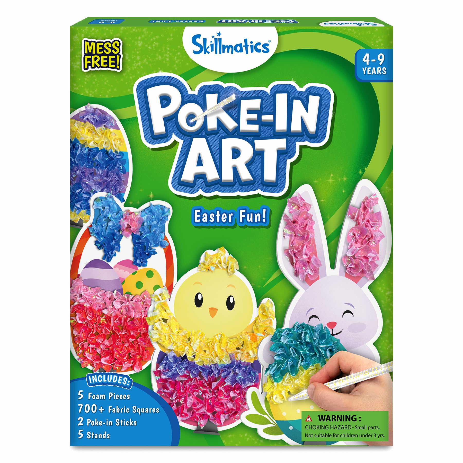 Skillmatics Poke-in Art - Easter Fun, Mess-Free for Kids, DIY Craft Kits, Creative Activity, Easter Basket Stuffers, Gifts for Girls and Boys Ages 4, 5, 6, 7, 8, 9