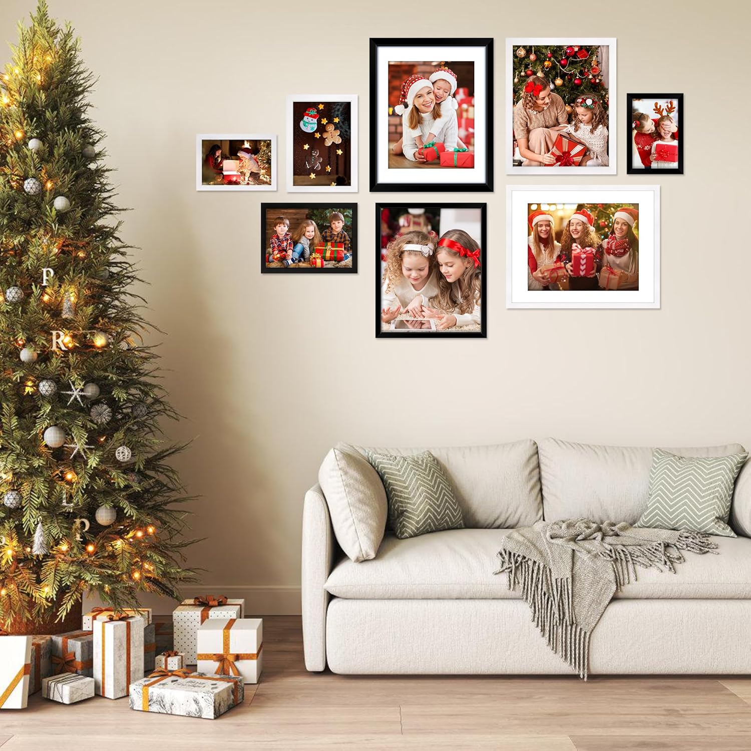 FIXSMITH 5x7 Picture Frame Set of 6, White Photo Frames Bulk with HD Plexiglass, Display Pictures 4x6 with Mat or 5x7 Without Mat, Multi Picture Frames Collage for Tabletop or Wall Display - Image 7