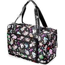 Tokidoki Foldable Duffle Bag for Travel, Airline Approved Weekender Bag | Officially Licensed Foldable 30-40L Expandable 6 Pockets Carry-On with Trolley Sleeve