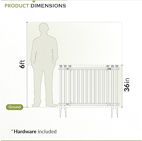 Miniatura 6 de ZP19038 ZP19038 - Kit de puerta de baskenridge sin excavación, 3 pies de alto x 4.2 pies de ancho (1 puerta), kit de puerta de valla de vinilo