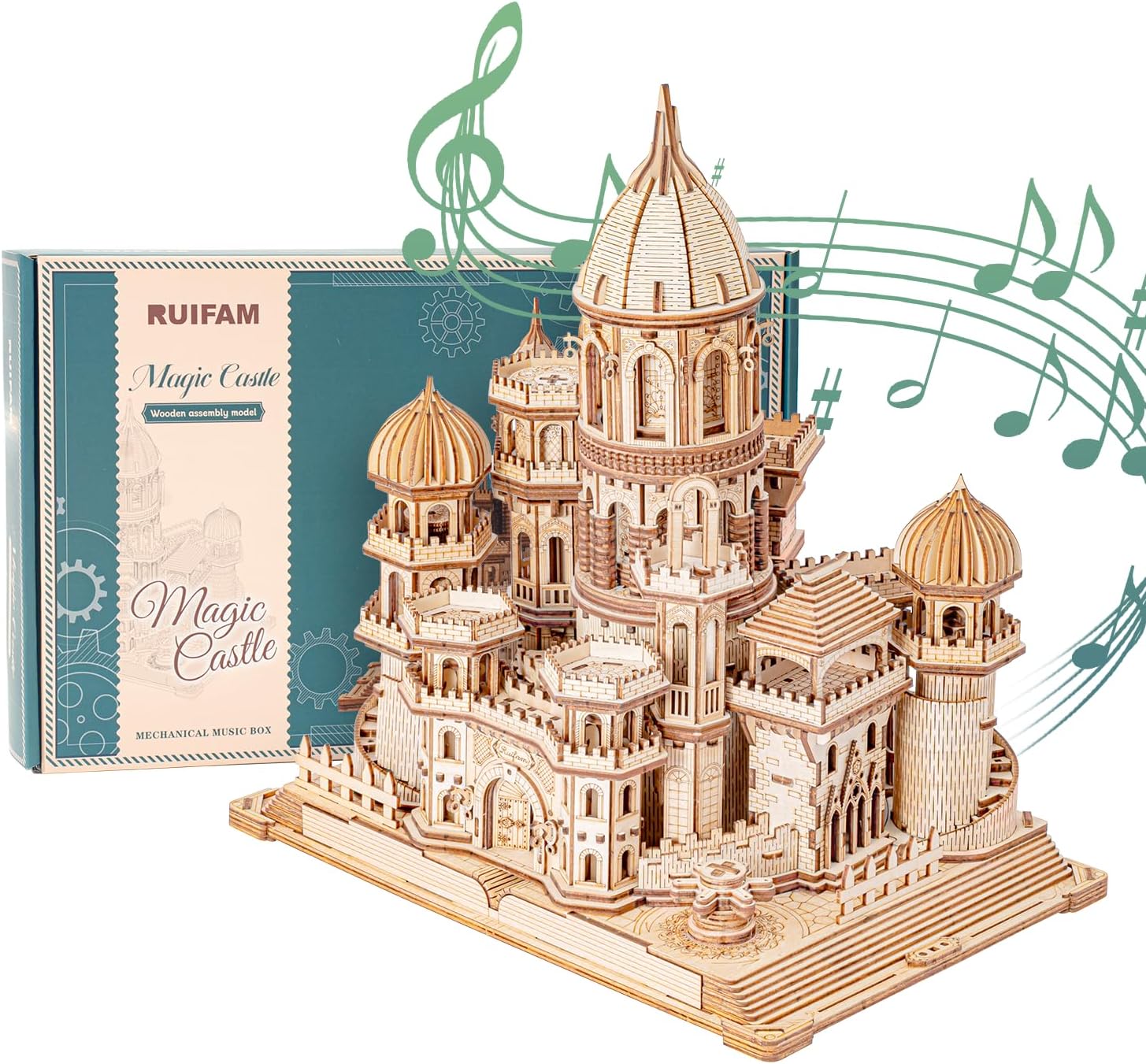 3D Wooden Puzzles DIY Mechanical Wooden Wide Model Kit 1000 Pcs 3D Puzzles for Adults Teens 14+Years Puzzle Enthusiasts Box Clockwork Enchanted Castle
