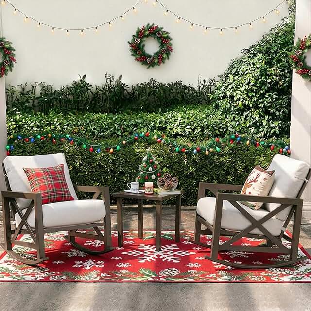 NATURAL EXPRESSIONS Rocking Bistro Set, 3 Piece Outdoor Patio Conversati...