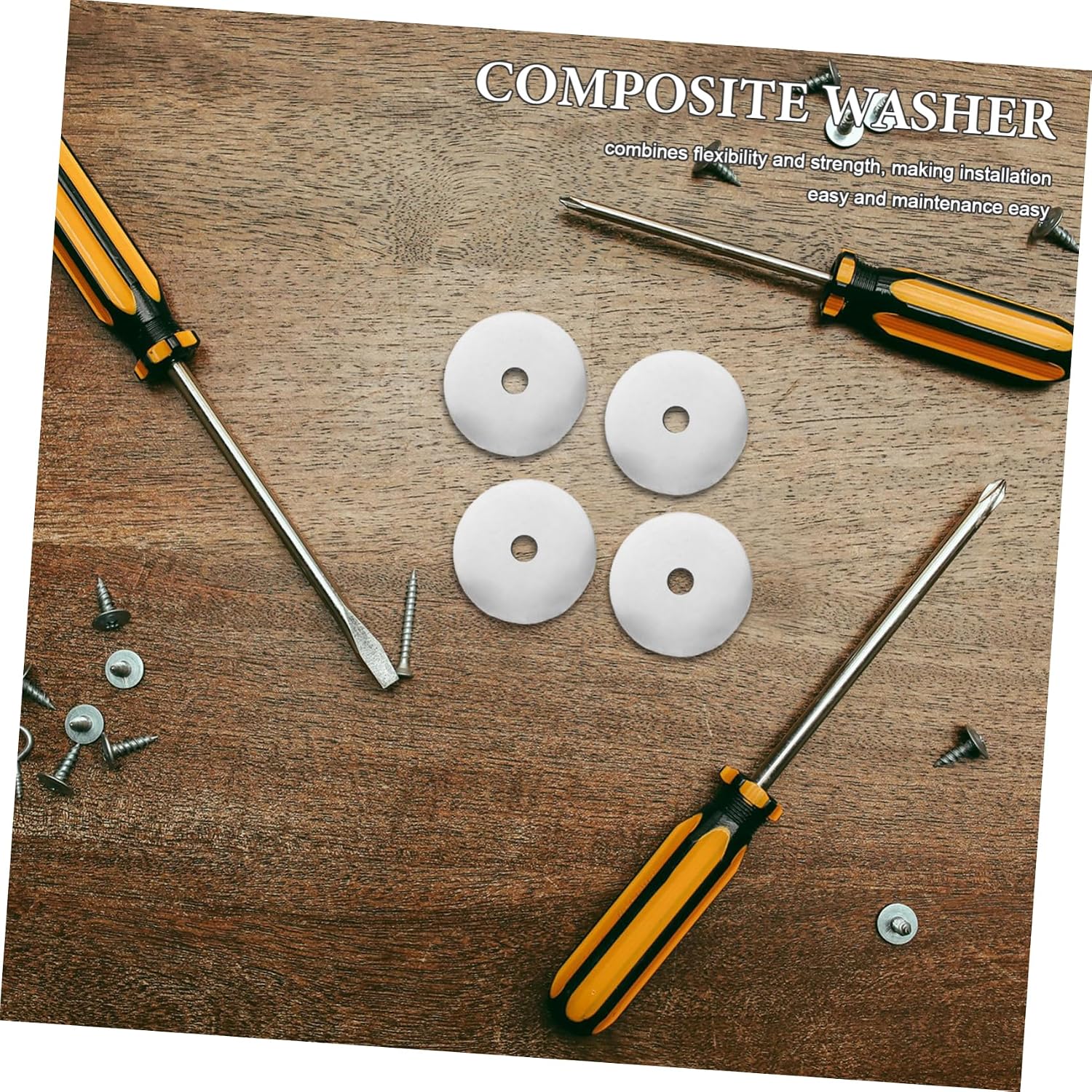 Generic 20pcs Stainless Steel Washers with Epdm Gasket for Screws and Bolts Precision Sealing Washers for Plumbing and Repair High Efficiency Waterproofing Parts