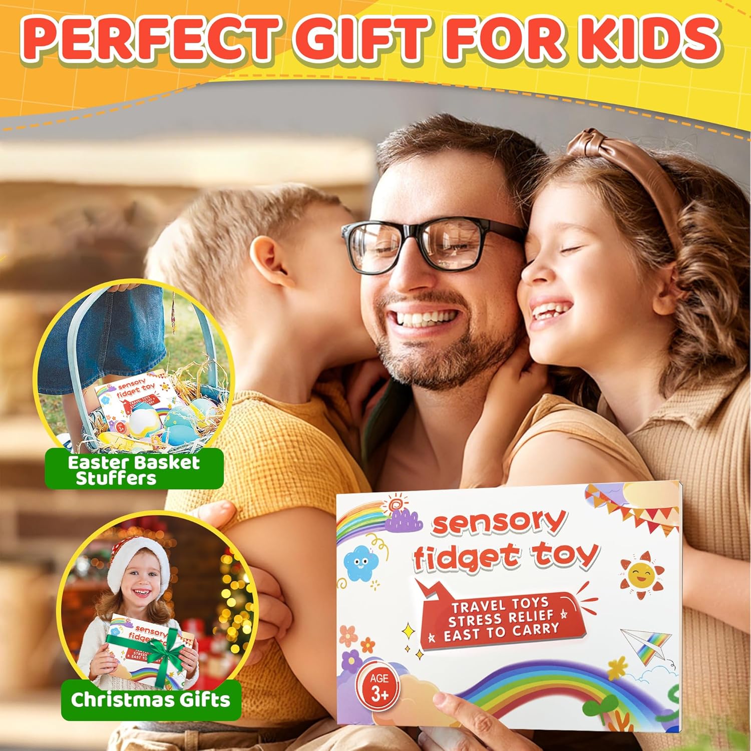 Easter Basket Stuffer Gift for Toddler 4 in 1 Airplane Travel Activities Car Ride Essential Color Sorting Sensory Autism Toys Matching Game Restaurant Quiet Fidget Toy Valentine for Kids 3-5