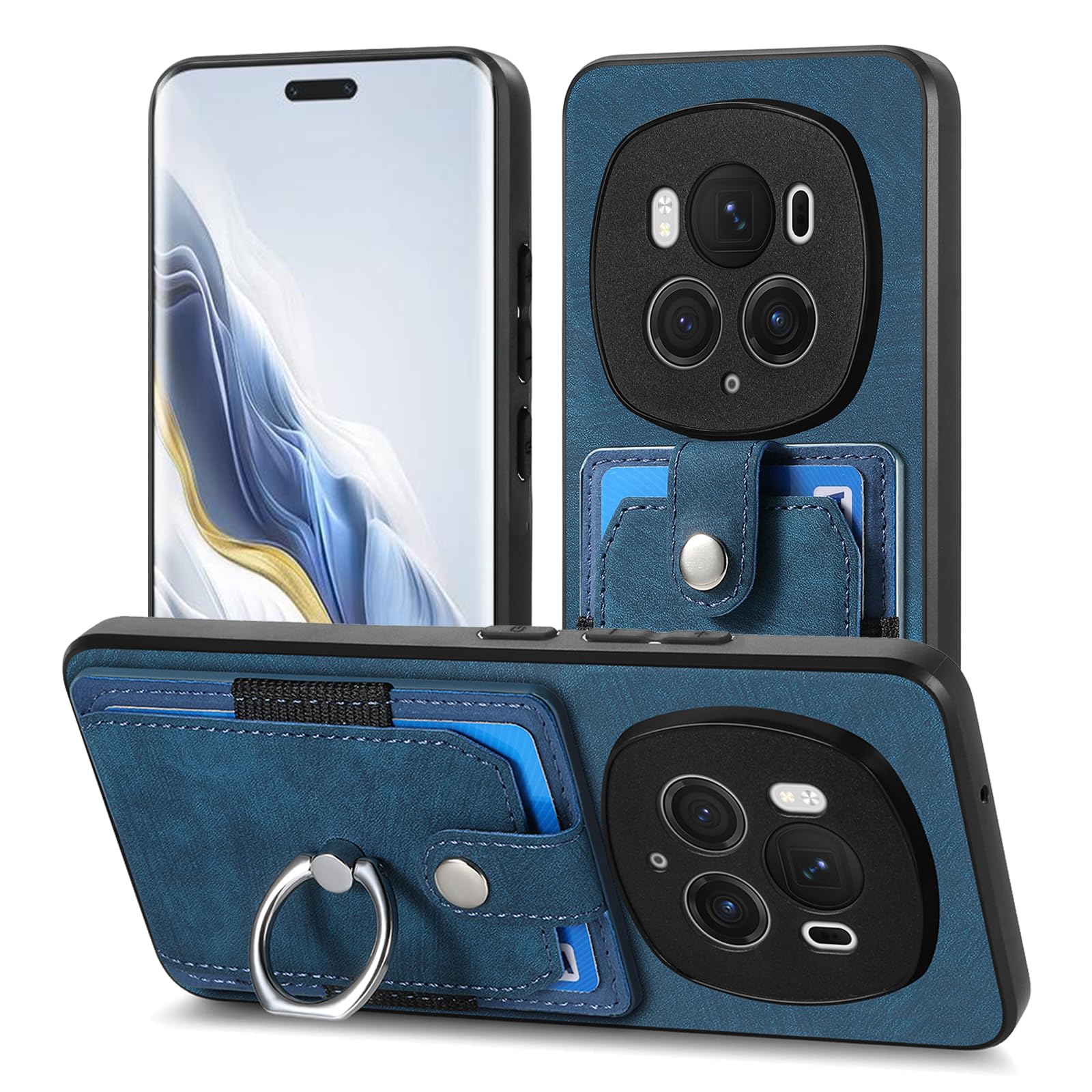 MOJIA Hülle Für Honor Magic 6 Pro – Dünn, Mit Kartenhalter & Haltering (Lila)