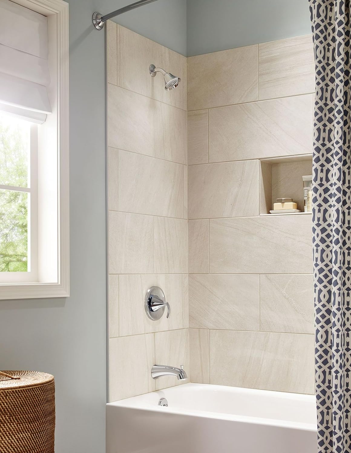 Moen Glyde Chrome 1-Handle Posi-Temp Tub and Shower Trim, Valve Required, T2743