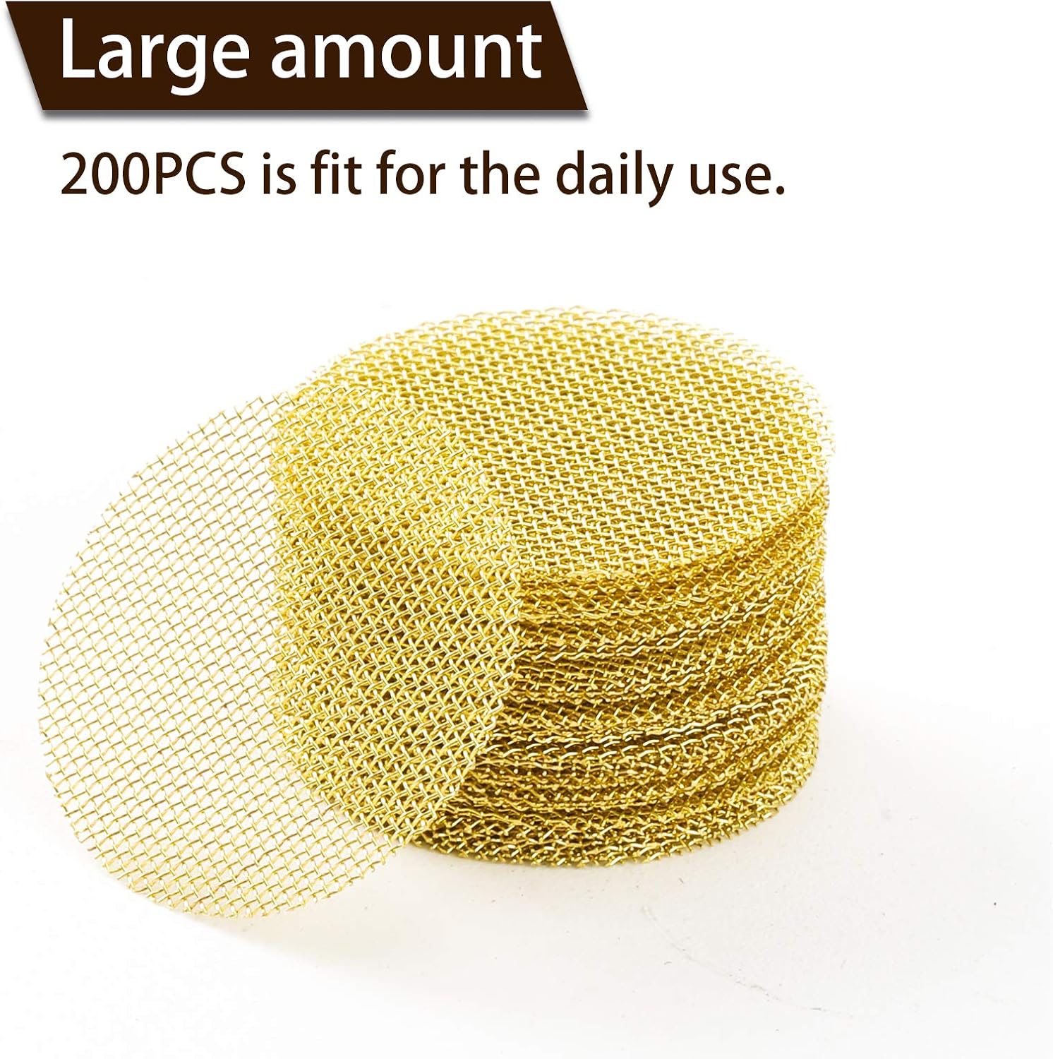 1/2 Inch 200PCS Brass Pipe Screens Filters - 60 Mesh Stainless Steel Filters with Metal Box (1/2 Inch)