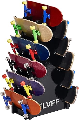 Miniatura 3 de FLVFF Estante de exhibición para diapasón, organizador de almacenamiento, rampas y parques para patines (RA1) (amarillo)
