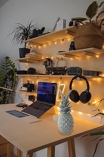 Miniatura 7 de First of a Kind Decoración decorativa de pieza central de cerámica dorada para sala de estar, dormitorio, oficina, cocina. Estantería de cerámica de