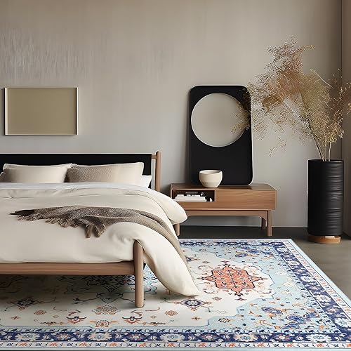 Miniatura 597 de Phantoscope Vintage Collection - Alfombra de área de 8 x 10 pies, alfombra grande para sala de estar, lavable, bohemio, antideslizante