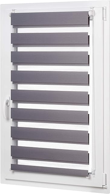 Amazon Basics Double layer rollo blind, Dark Grey, 86 x 150 cm