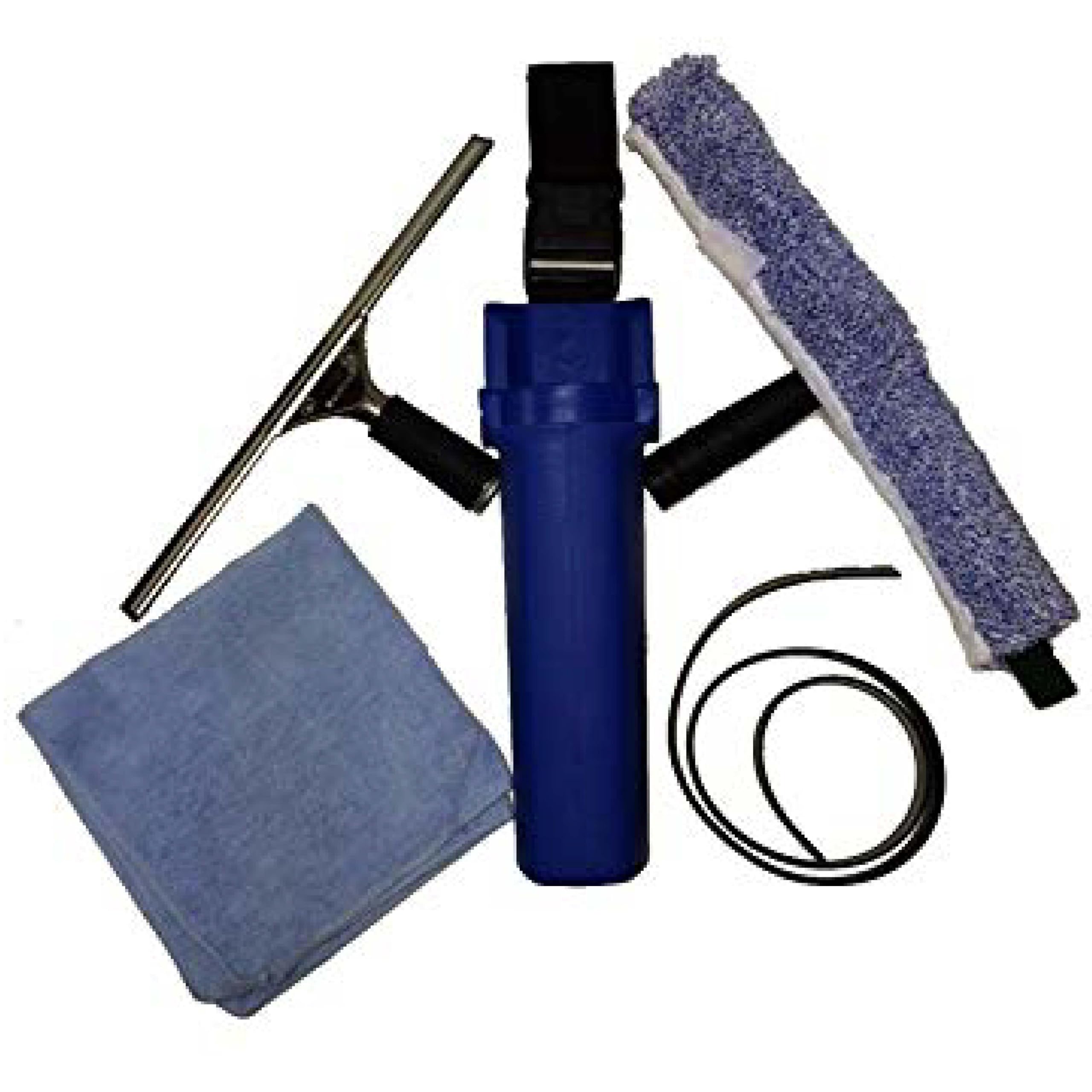 Bayersan Window Cleaning Kit Squeegee Bucket On Belt Professional Window Wiper Microfiber Cloths Multipurpose Cleaning Equipment For Car Kitchen Bathroom & Shower (5 PCS Window Cleaning Kit)
