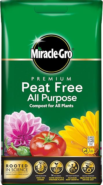Miracle-Gro All Purpose Compost, PEAT FREE - 10 Litre Bag, (New 2020 Range), For All Plants, Green