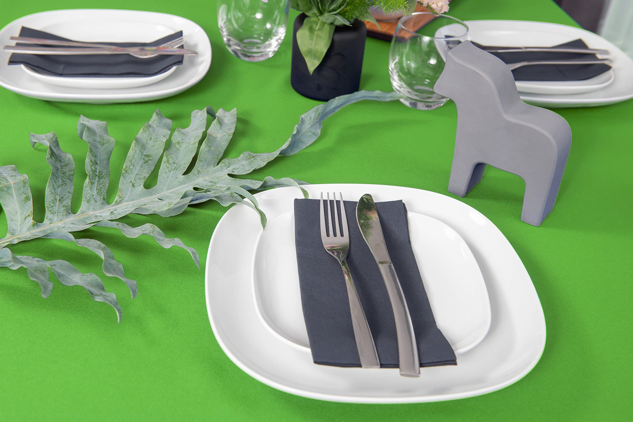 NIBLO Tablecloth, Table Runner, Table Linen, Table Decoration, Tablecloth (Celadon Green, Tablecloth - 140 x 350 cm)