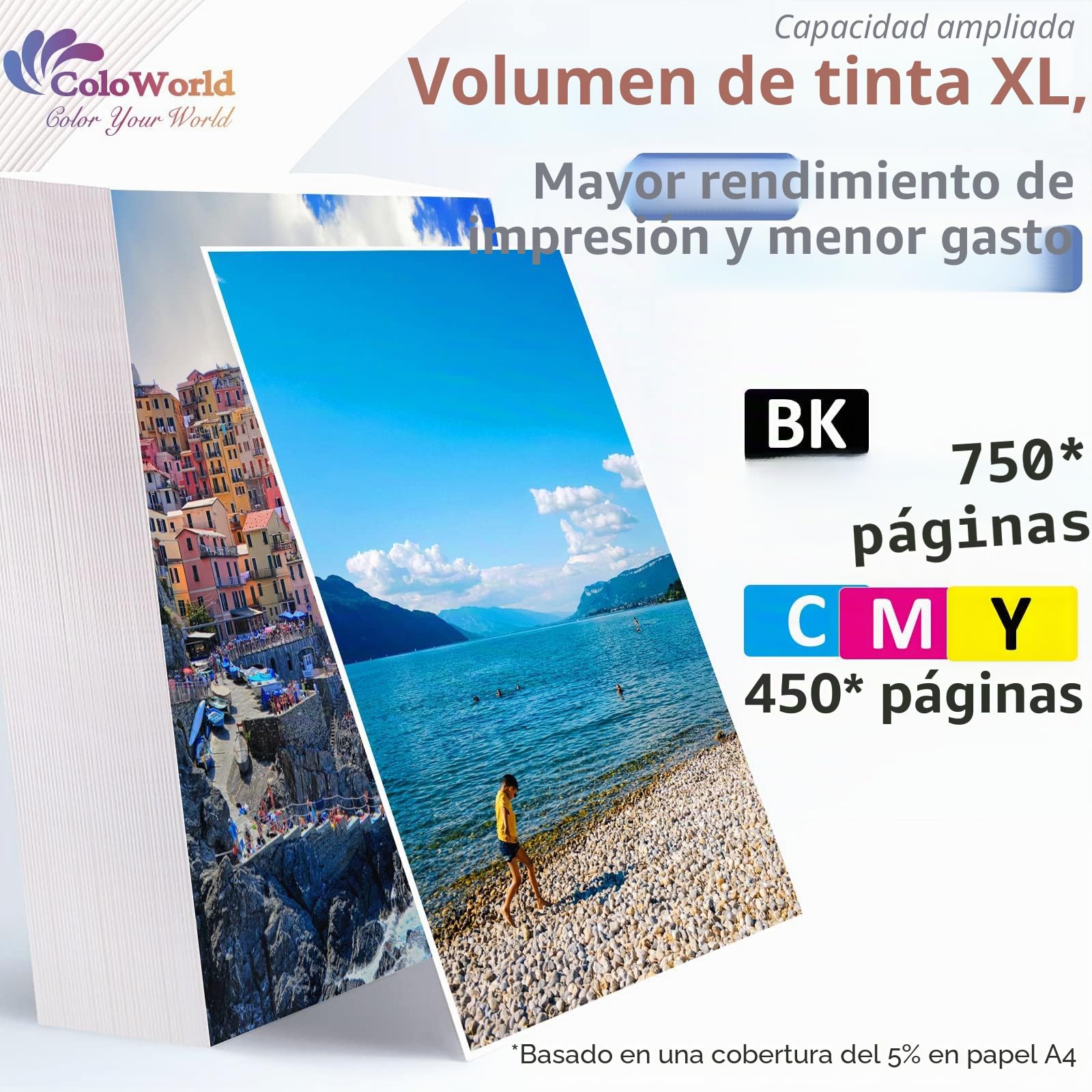ColoWorld 303XL Cartuchos de Impresora, para HP 303 Cartuchos Multipack, Compatible con HP Envy Inspire 7200e 7220e 7900e 7920e,para Envy Photo 6200 Tango X Smart All-in-One Printer(2-Pack)