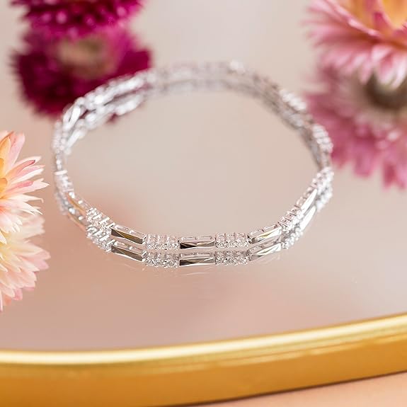 Bracciale tennis donna oro rosa 18kt e zirconi multicolor | Gioielleria Calestini