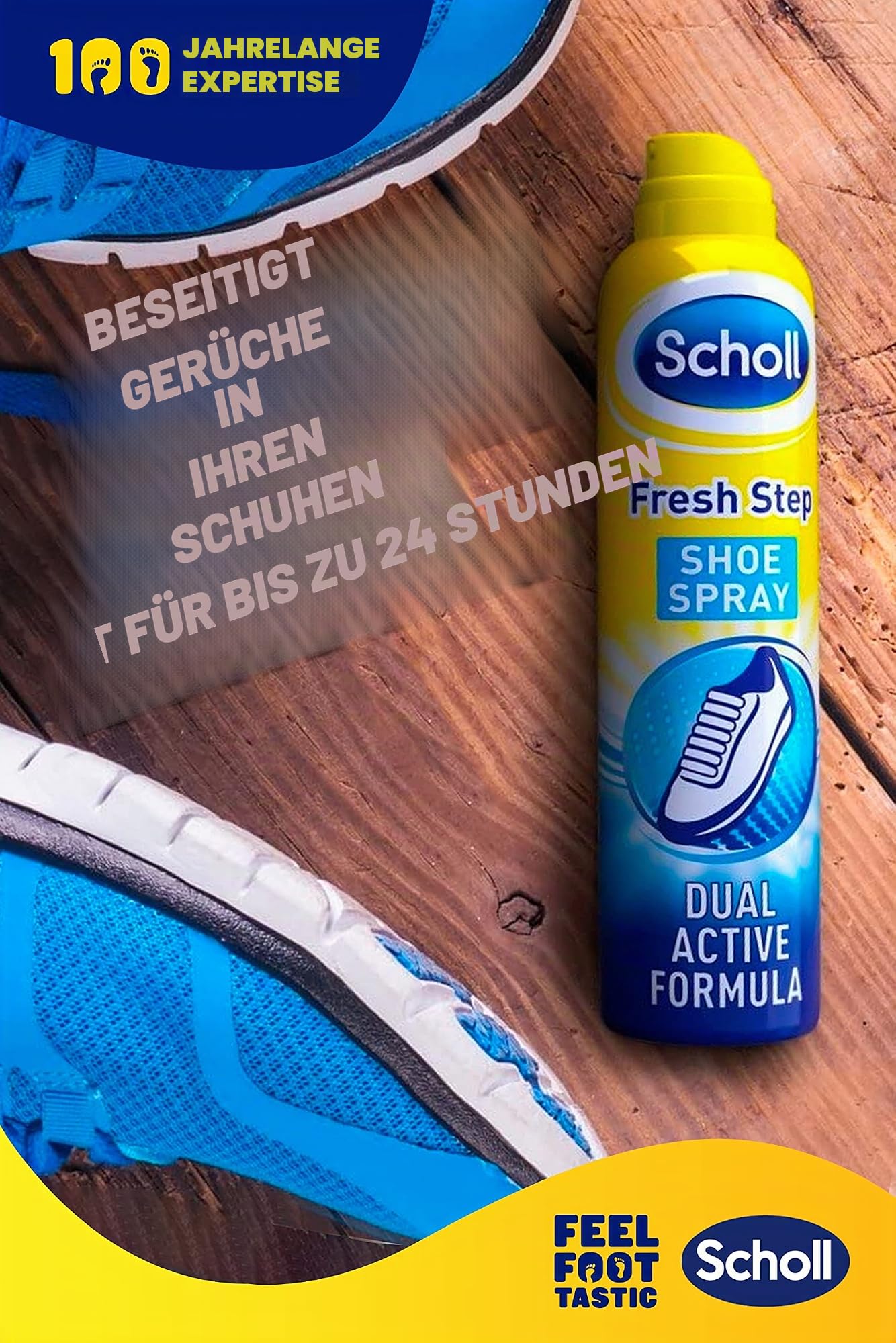 Scholl Fresh Step Schuhspray, 150 ml, geruchshemmendes Schuhspray, bis zu 24 Stunden Frische, 4 Stück