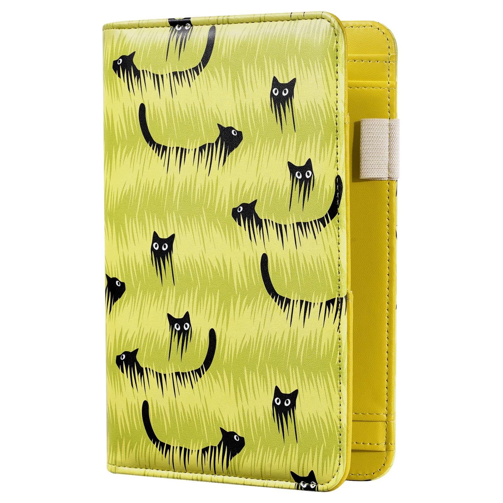 esseroo Server Book, Waitress Book, Server Books for Waitress/Waiter with Zipper Pocket Waitress Book Organizer Checkbook Cute Cat Cover 8x5 Inch